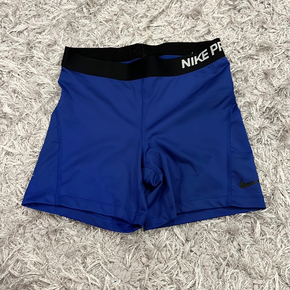 Blue Nike Pros 5” inseam